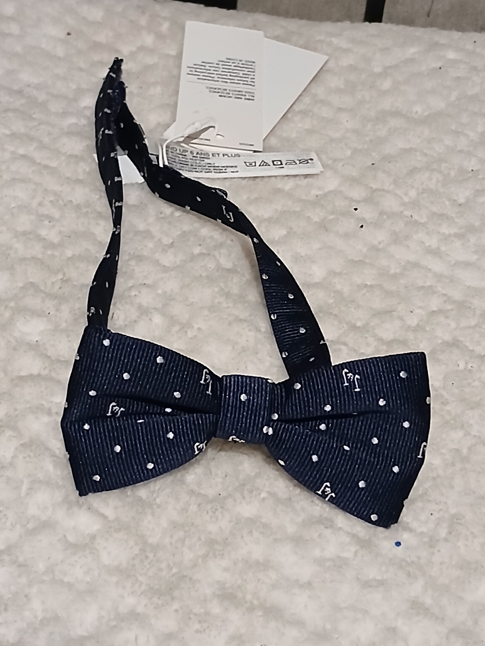 Janie And Jack Navy Polka Dot Pre-Tied Bow Tie